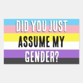 私の性別を引き受けた？ 長方形シール (正面)