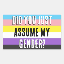 私の性別を引き受けた？ 長方形シール