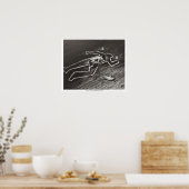 私の恋しく思パパ炭のスケッチバイレイチェル・ドレーザル ポスター (キッチン)