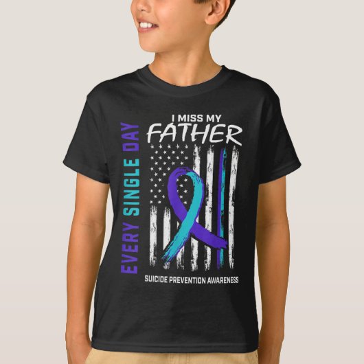 私の恋しく思パパ父の自殺認識度予防 Tシャツ (正面)
