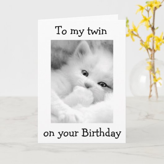 私の恋しく思双子と私たちが一緒に誕生日に居ることができることを願う カード (黄色い花)