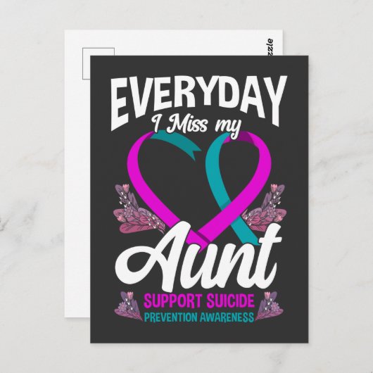 私の恋しく思叔母家族の自殺防止認識度 ポストカード (正面/裏面)