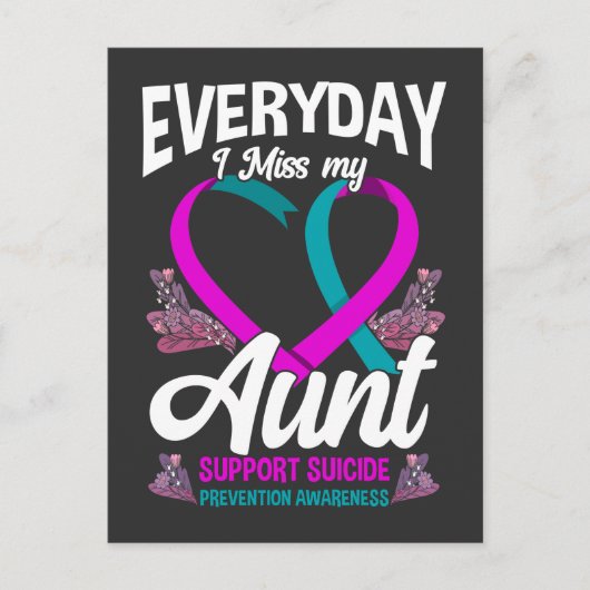 私の恋しく思叔母家族の自殺防止認識度 ポストカード (正面)