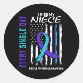 私の恋しく思姪の自殺認識度防止アメリ ラウンドシール (正面)