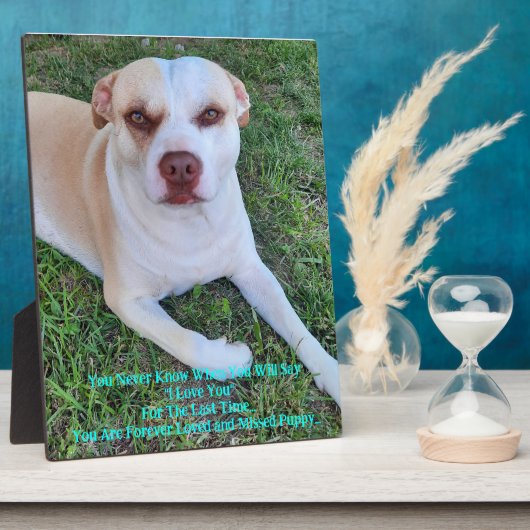 私の恋しく思子犬の フォトプラーク (側面)
