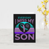 私の恋しく思息子のハートひまわり自殺認識度モ カード (黄色い花)