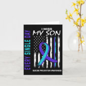 私の恋しく思息子の自殺認識度予防アメリカ人 カード (黄色い花)