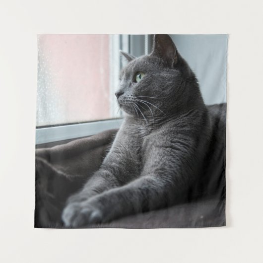私の恋人のルーターが子猫を救った タペストリー (正面)