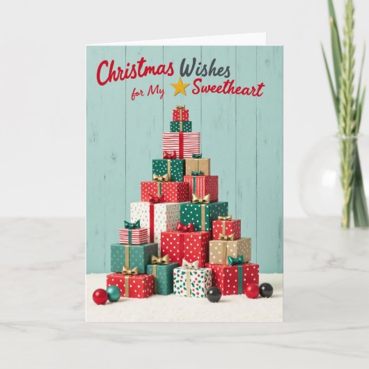 私の恋人へのクリスマスの願い カード (正面)