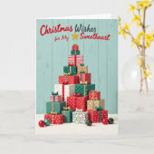 私の恋人へのクリスマスの願い カード (黄色い花)