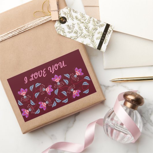 私の恋人への愛の贈り物,妻,夫 長方形シール (ギフト)