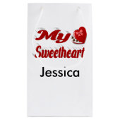 私の恋人パーソナライズされたバレンタインデー スモールペーパーバッグ (裏面)