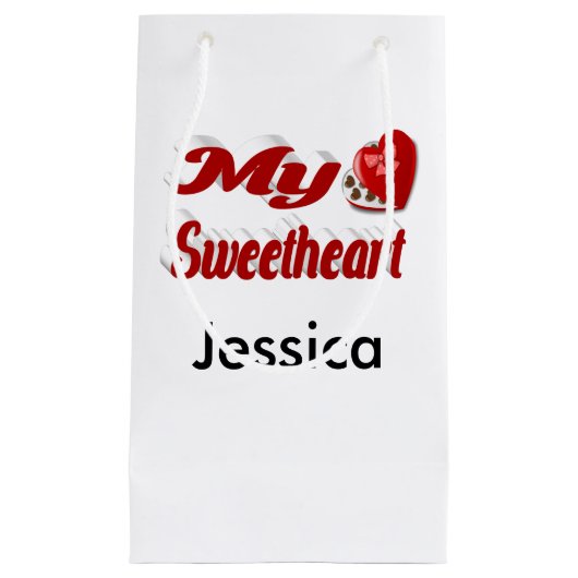 私の恋人パーソナライズされたバレンタインデー スモールペーパーバッグ (正面)