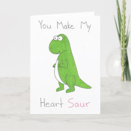私の恐竜の折り畳みハートカードを可愛くする シーズンカード