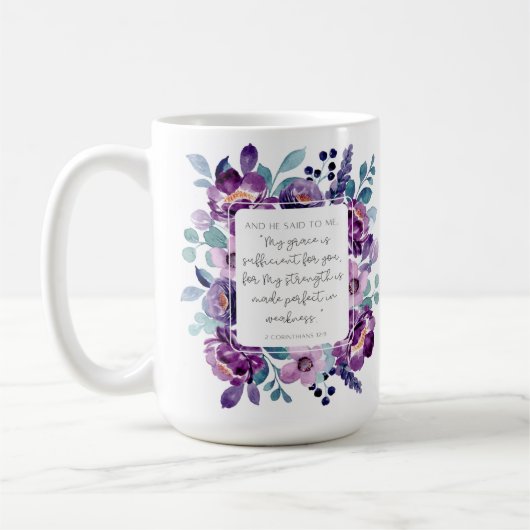 私の恩寵は十分なマグカップ コーヒーマグカップ (左)