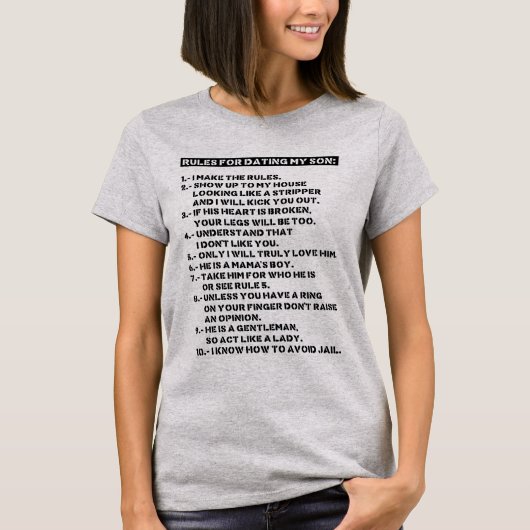 私の息子とのデートのルール Tシャツ (正面)
