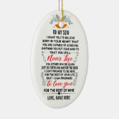 私の息子にパパか母から名前をカスタムする セラミックオーナメント (右)