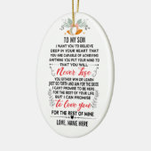 私の息子にパパか母から名前をカスタムする セラミックオーナメント (左)