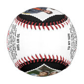 私の息子にパパか母から4枚のカスタム写真を 野球ボール (裏面)