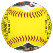 私の息子にパパまたは母の引用文からカスタム4写真 ソフトボール (裏面)