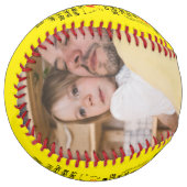 私の息子にパパまたは母の引用文&カスタム2写真 ソフトボール (正面左)