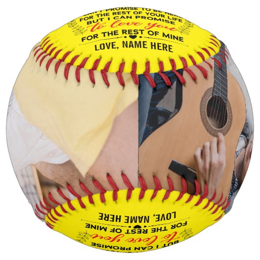 私の息子にパパまたは母の引用文&カスタム2写真 ソフトボール (正面)