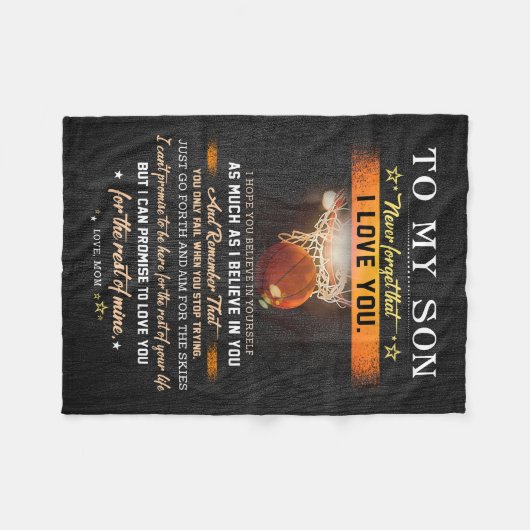 私の息子に母は決してそのバスケットボールを見つけない フリースブランケット (正面(横))