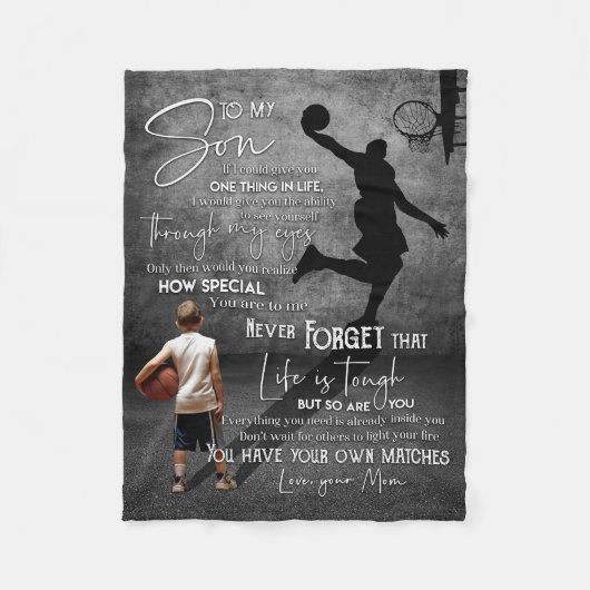 私の息子に母もしは フリースブランケット (正面)