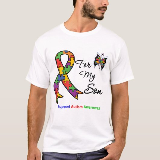 私の息子のための自閉症の認識度 Tシャツ (正面)