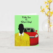 私の息子のスーツとネクタイにアフリカ系アメリカ人の父の日 カード (黄色い花)