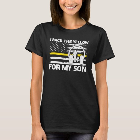 私の息子のディスパッチのopeのための黄色を戻す tシャツ (正面)