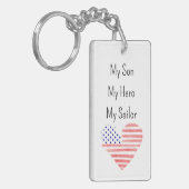 私の息子のヒーロー私のセーラー米国海軍ママKeychain キーホルダー (正面左)