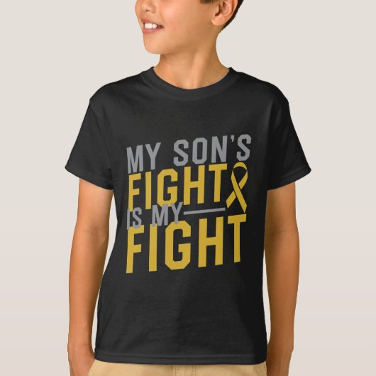 私の息子の戦いは私の小児癌の闘い Tシャツ (正面)