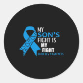 私の息子の戦いは私の戦い糖尿病タイプ1 ラウンドシール (正面)