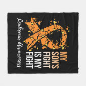 私の息子の戦いは私の白血病認識度 フリースブランケット (正面(横))