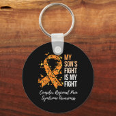 私の息子の戦い複雑な地域痛み症候群戦争 キーホルダー (正面)