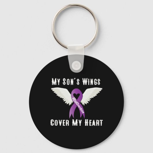 私の息子の翼が私のハートをカバーする過剰摂取を終了1 キーホルダー (正面)