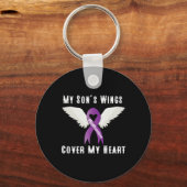 私の息子の翼が私のハートをカバーする過剰摂取を終了1 キーホルダー (裏面)