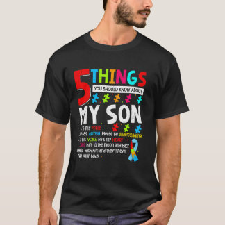 私の息子の自閉症について知っておくべき5つのこと Tシャツ