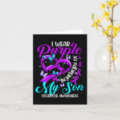 私の息子の過剰摂取に対する意識を忘れないために紫を身に着けています カード (黄色い花)