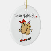 私の息子のTシャツおよびギフトについてのナット セラミックオーナメント (右)