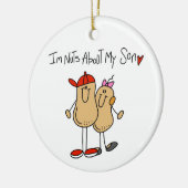 私の息子のTシャツおよびギフトについてのナット セラミックオーナメント (左)