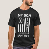 私の息子はあなたの背誇りを持った軍の母を持っている – USA American Tシャツ (正面)