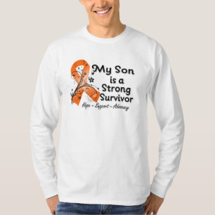 私の息子は強い生存者のオレンジのリボンです Tシャツ