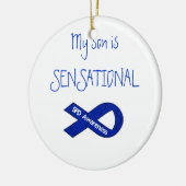 私の息子は扇情的なSPDの認識度のオーナメントです セラミックオーナメント (左)