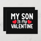 私の息子は私のバレンタインデーの母パパラブファミリー ポストカード (正面/裏面)