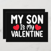 私の息子は私のバレンタインデーの母パパラブファミリー 招待状 (正面/裏面)