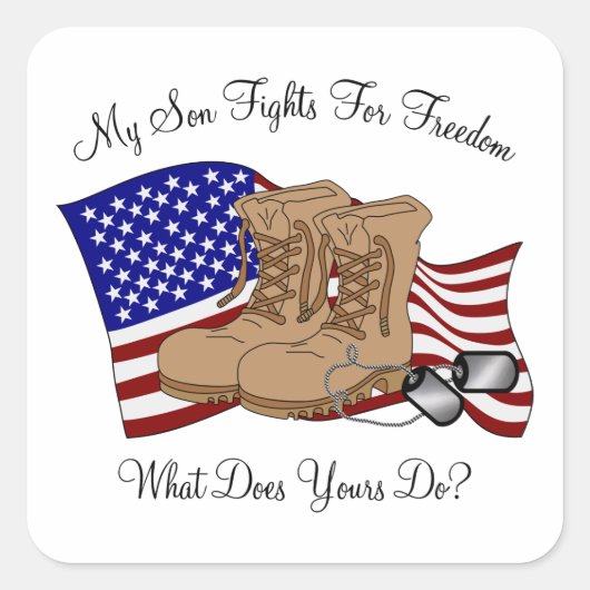 私の息子は自由のために戦う スクエアシール (正面)