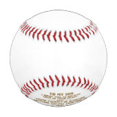 私の息子へのパパからのギフト私はあなたにパパを愛して欲しい 野球ボール (裏面)