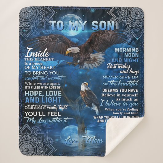 私の息子への誕生日ギフト、私の男の赤ちゃんへのギフト シェルパブランケット (正面)